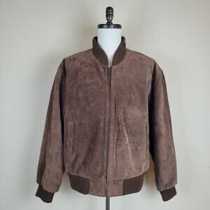 Vintage Wear-Me-Out Jacket Mens XL Brown Suede Leather Zip Bomber Korea Classic